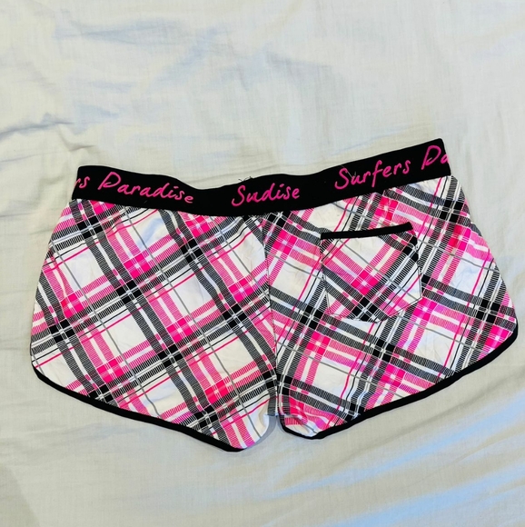 Pink and white chequered shorts - Picture 2 of 7